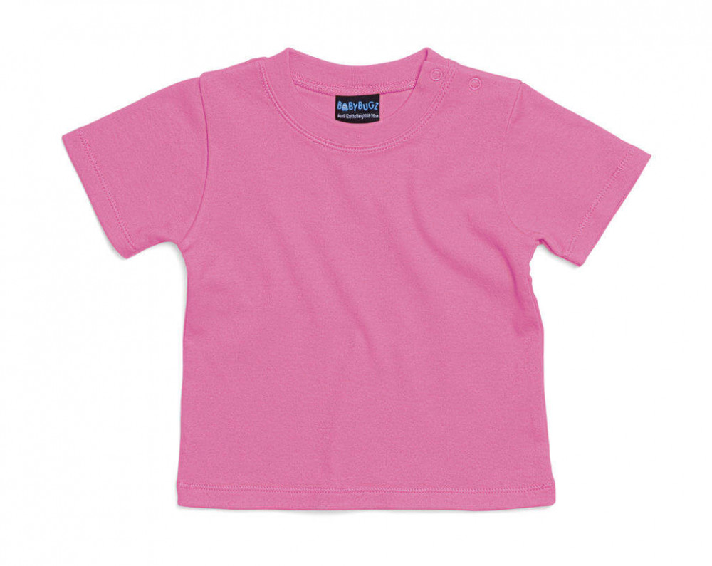 Bébi rövid ujjú póló BabyBugz Baby T-Shirt 6-12, Bubble Gum Rózsaszín