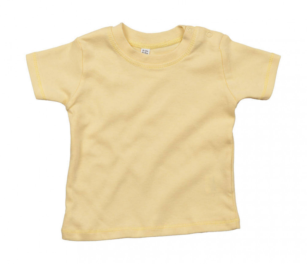 Bébi rövid ujjú póló BabyBugz Baby T-Shirt 3-6, Soft Sárga