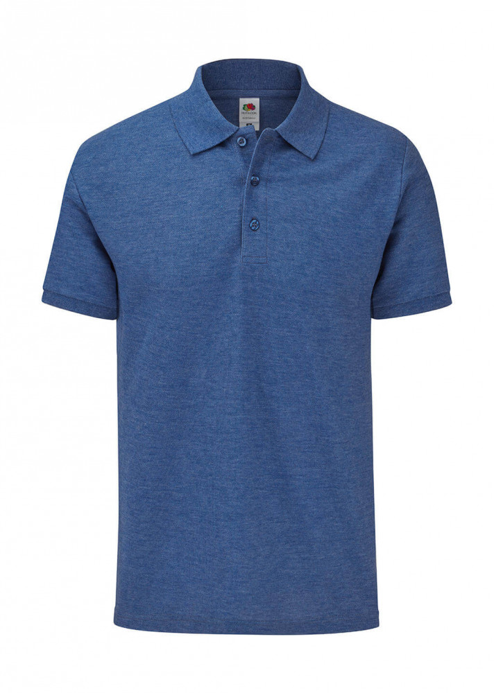 Uniszex rövid ujjú galléros póló Fruit of the Loom 65/35 Tailored Fit Polo 3XL, Retró Heather Királykék