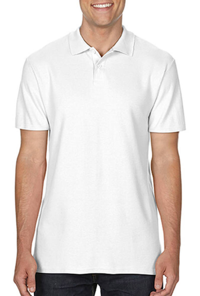 Férfi Galléros póló Rövid ujjú Gildan Softstyle Adult Double Pique Polo - XL, Fehér