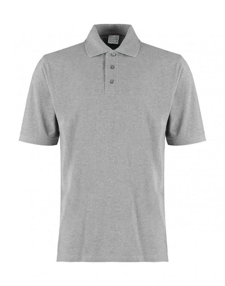 Férfi rövid ujjú galléros póló Kustom Kit Classic Fit Cotton Klassic Superwash 60° Polo 3XL, Heather szürke Marl