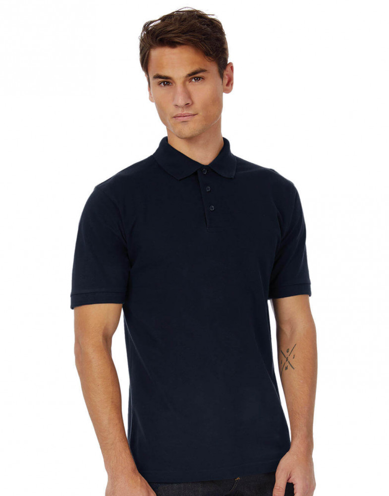Férfi rövid ujjú galléros póló B and C Heavymill Piqué Polo S, Fehér