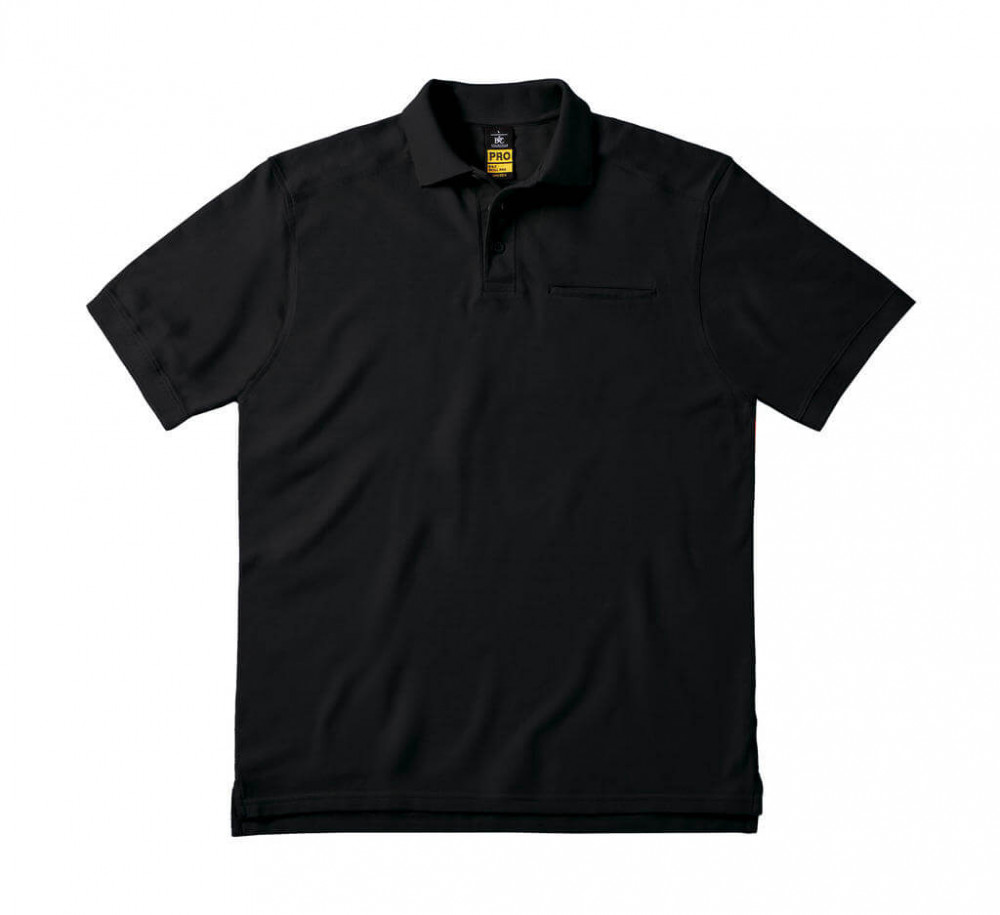 Férfi rövid ujjú galléros póló munkaruha B and C Skill Pro Workwear Pocket Polo XL, Fekete Férfi rövid ujjú galléros póló munkaruha B and C Skill Pro Workwear Pocket Polo XL, Fekete