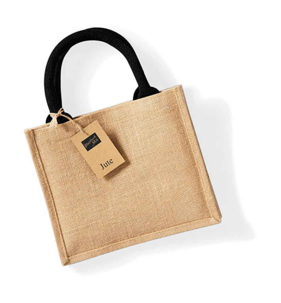 Speciális táska Westford Mill Jute Mini Gift Bag - Egy méret, Natural/Fekete