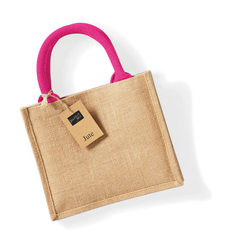 Speciális táska Westford Mill Jute Mini Gift Bag - Egy méret, Natural/Fuchsia