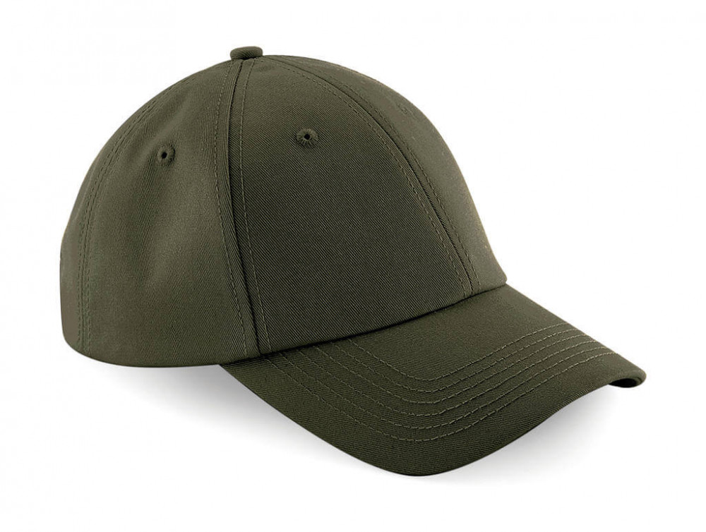 Uniszex sapka Beechfield Authentic Baseball Cap Egy méret, Katonai zöld