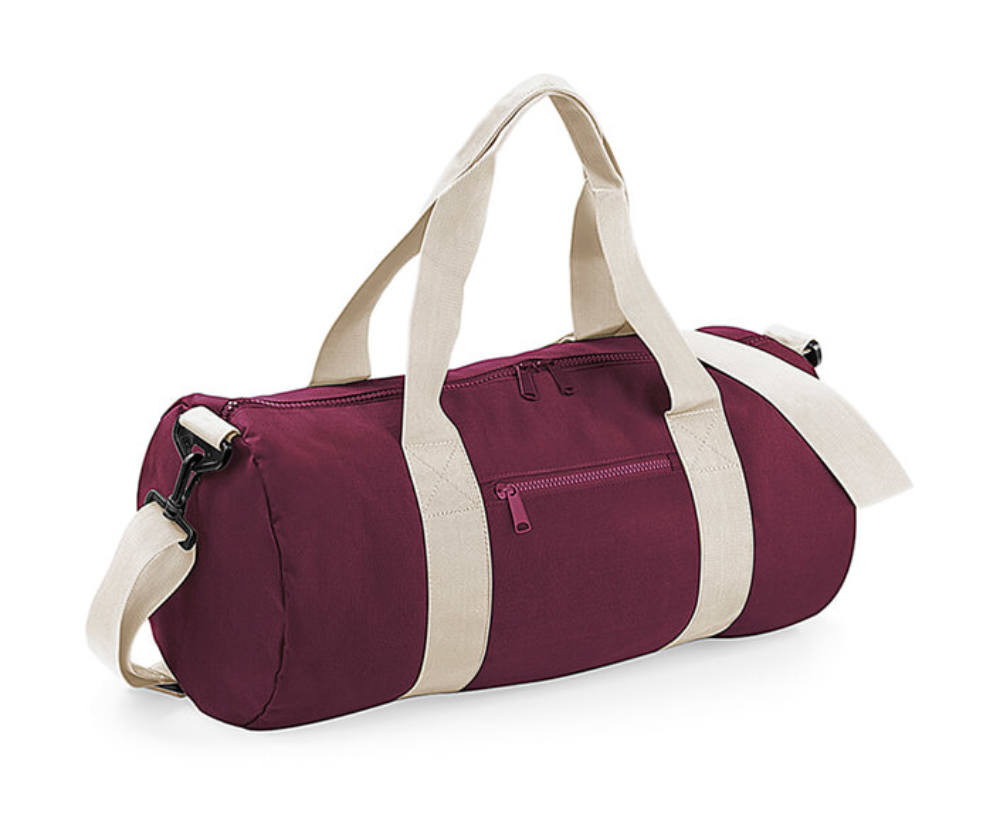 Bag Base Original Barrel Bag - Egy méret, Burgundi/Off Fehér