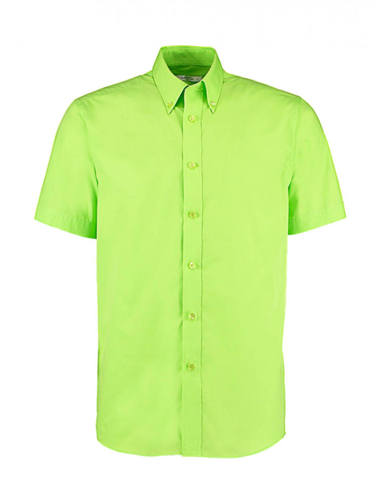 Férfi rövid ujjú Ing Kustom Kit Classic Fit Workforce Shirt S, Lime zöld