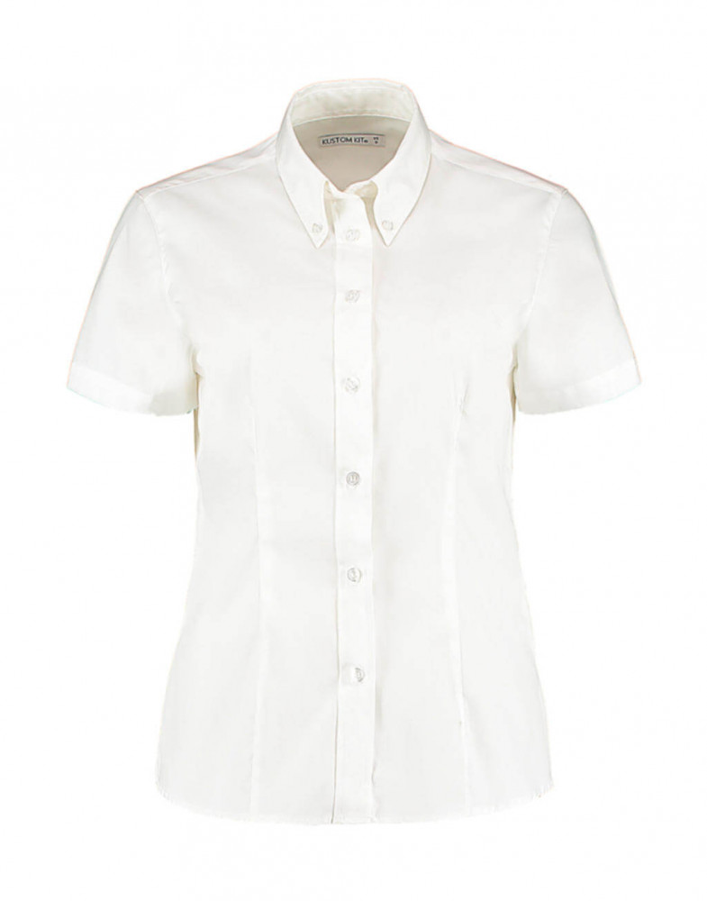 Női rövid ujjú blúz Kustom Kit Women's Tailored Fit Premium Oxford Shirt SSL XL, Fehér