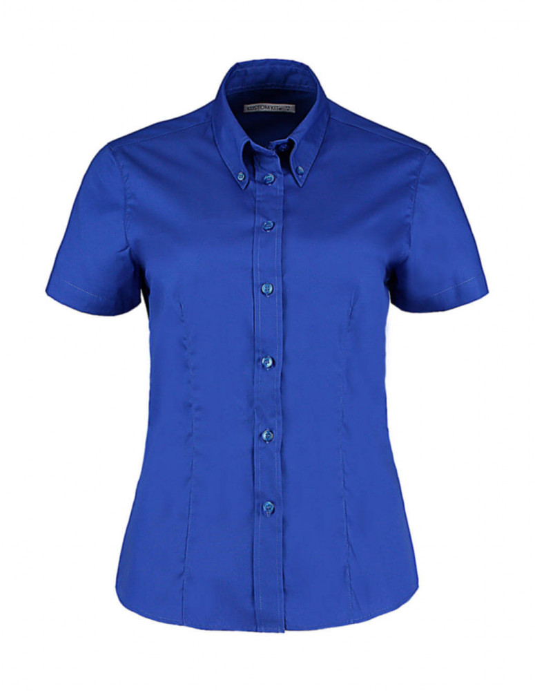Női rövid ujjú blúz Kustom Kit Women's Tailored Fit Premium Oxford Shirt SSL 2XL, Királykék