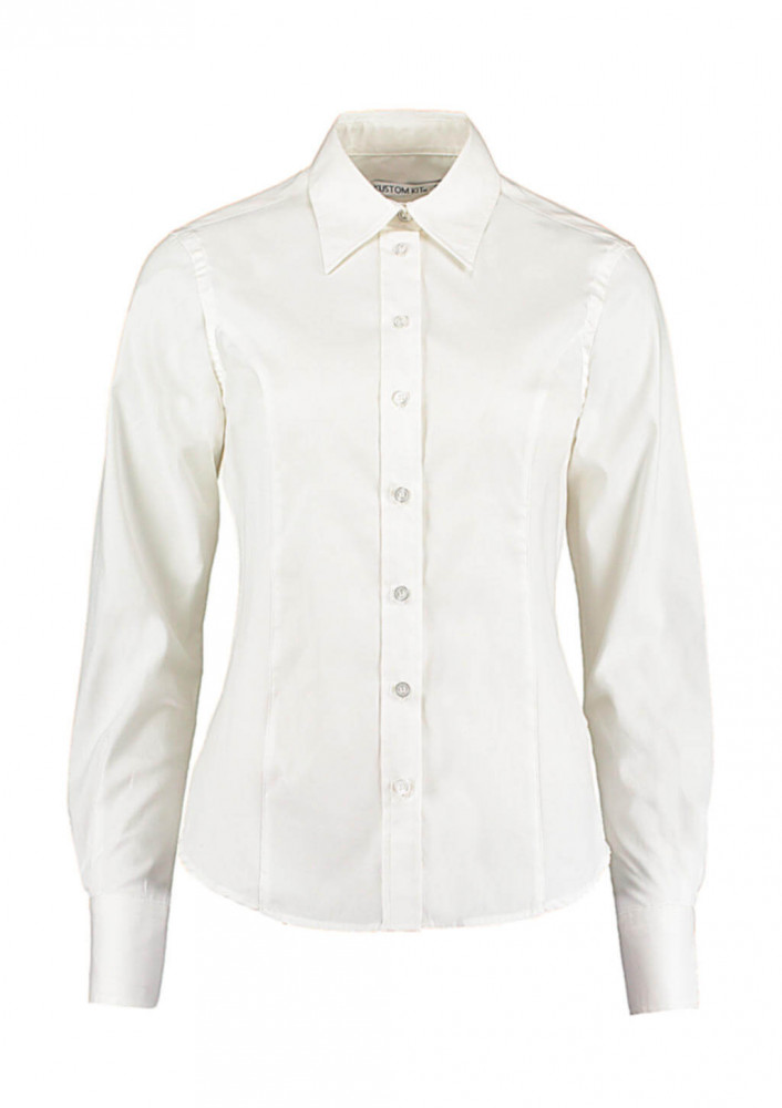 Női hosszú ujjú blúz Kustom Kit Women's Tailored Fit Premium Oxford Shirt S, Fehér