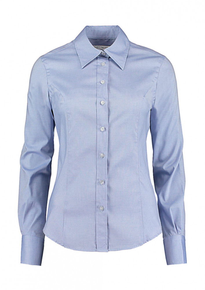 Női hosszú ujjú blúz Kustom Kit Women's Tailored Fit Premium Oxford Shirt 5XL, Világos kék