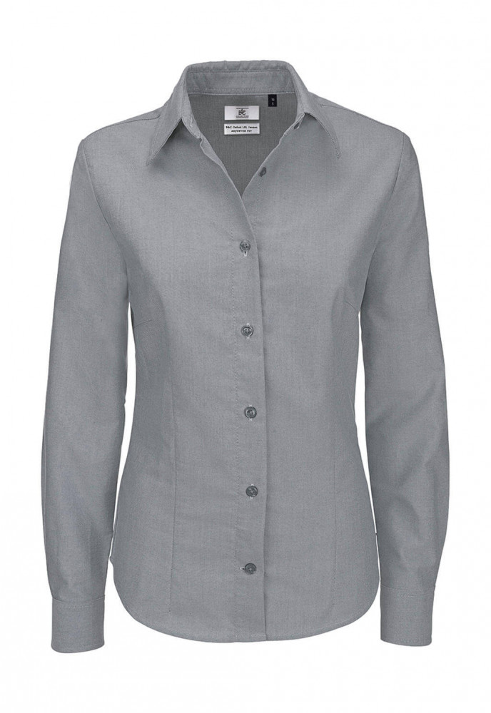 Női hosszú ujjú blúz B and C Oxford LSL/women Shirt 5XL, Silver Moon