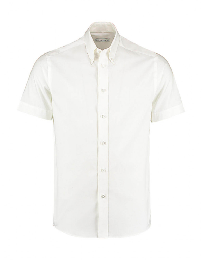 Férfi rövid ujjú Ing Kustom Kit Tailored Fit Premium Oxford Shirt SSL M, Fehér