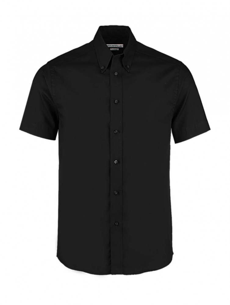 Férfi rövid ujjú Ing Kustom Kit Tailored Fit Premium Oxford Shirt SSL 2XL, Fekete