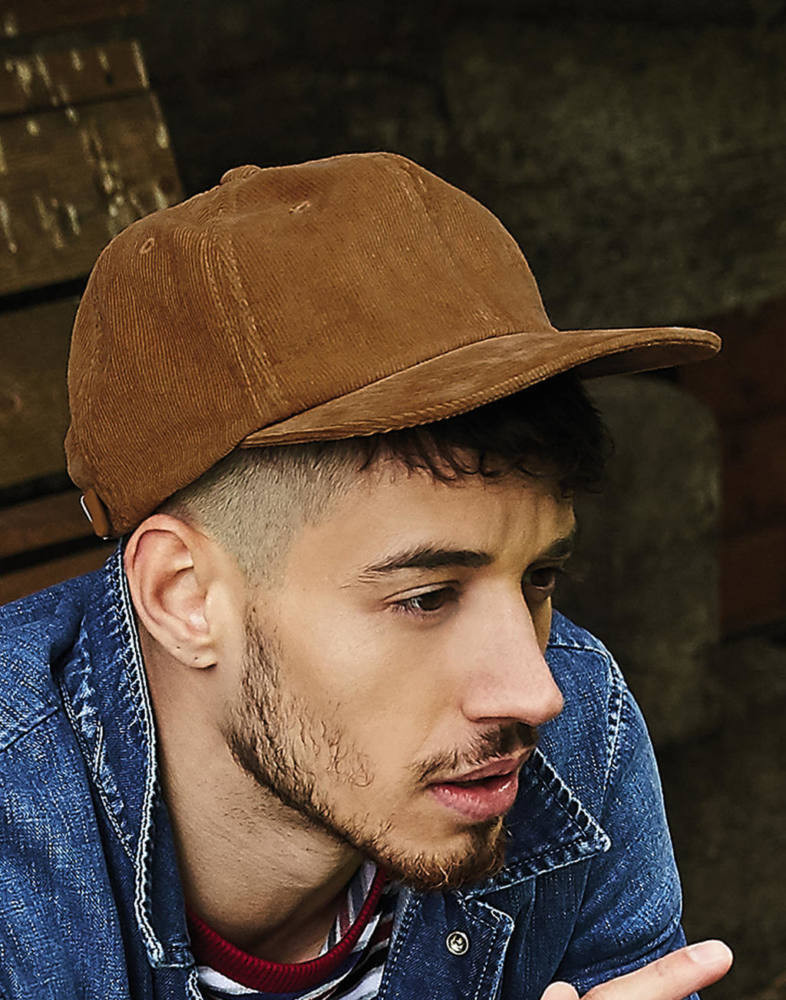 Uniszex sapka Beechfield Heritage Cord Cap - One Size, Camel