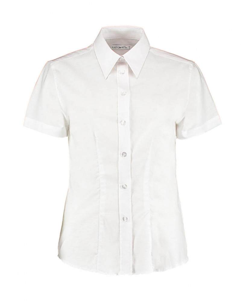 Női rövid ujjú blúz Kustom Kit Women's Tailored Fit Workwear Oxford Shirt SSL 3XL (20), Fehér