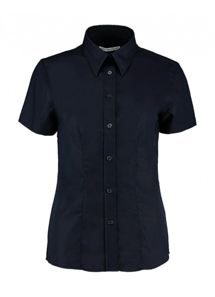Női rövid ujjú blúz Kustom Kit Women's Tailored Fit Workwear Oxford Shirt SSL 3XL (20), French Sötétkék (navy)