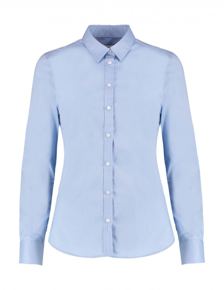 Női hosszú ujjú blúz Kustom Kit Women's Tailored Fit Stretch Oxford Shirt LS 2XS, Világos kék
