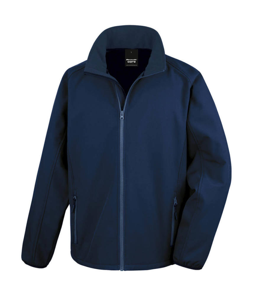 Férfi Softshell Hosszú ujjú Result Printable Softshell Jacket - 3XL, Sötétkék (navy)
