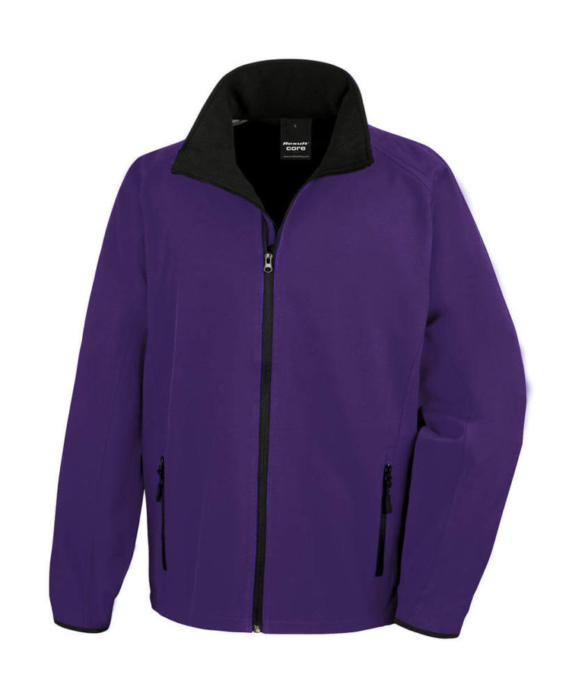 Férfi Softshell Hosszú ujjú Result Printable Softshell Jacket - L, Lila/Fekete Férfi Softshell Hosszú ujjú Result Printable Softshell Jacket - L, Lila/Fekete
