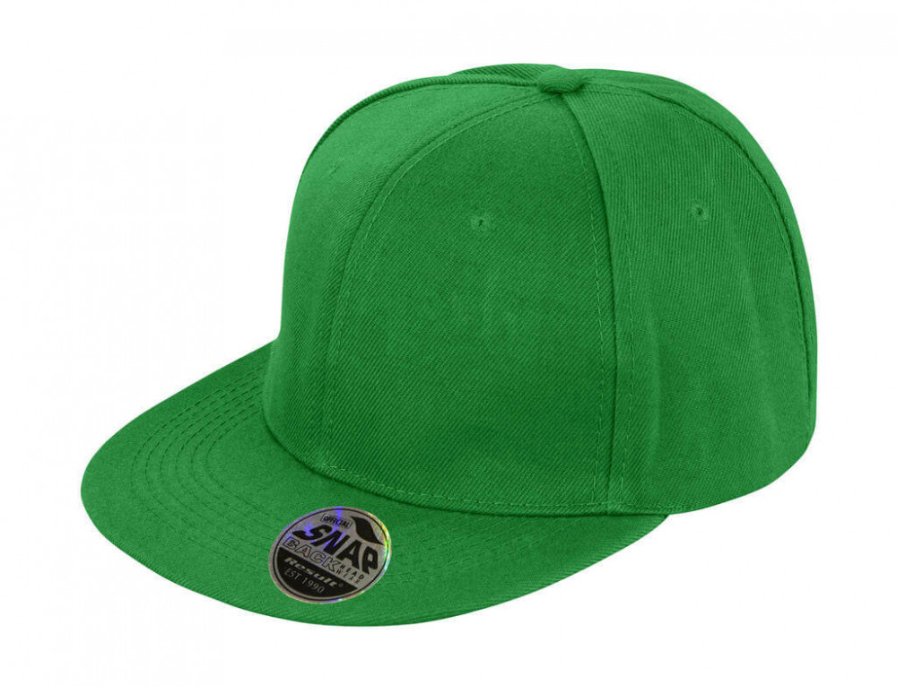 Uniszex sapka Result Caps Bronx Original Flat Peak Snap Back Cap Egy méret, Emerald