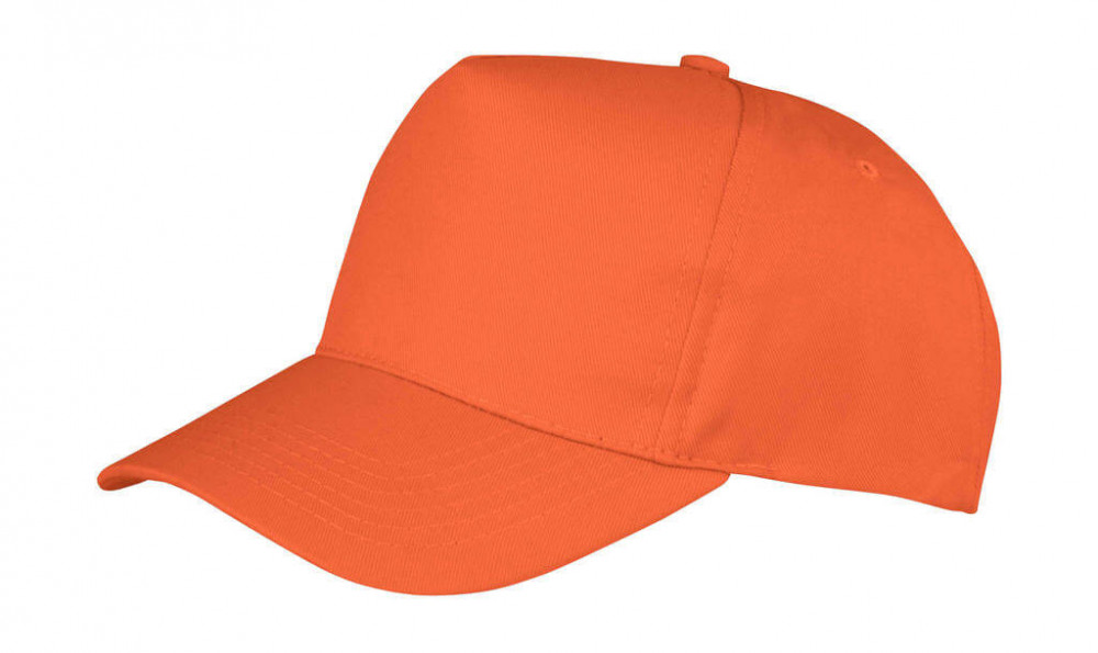 Uniszex sapka Result Caps Boston 5-Panel Printers Cap Egy méret, Narancssárga