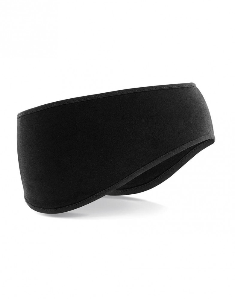 Uniszex fejpánt Beechfield Softshell Sports Tech Headband Egy méret, Fekete