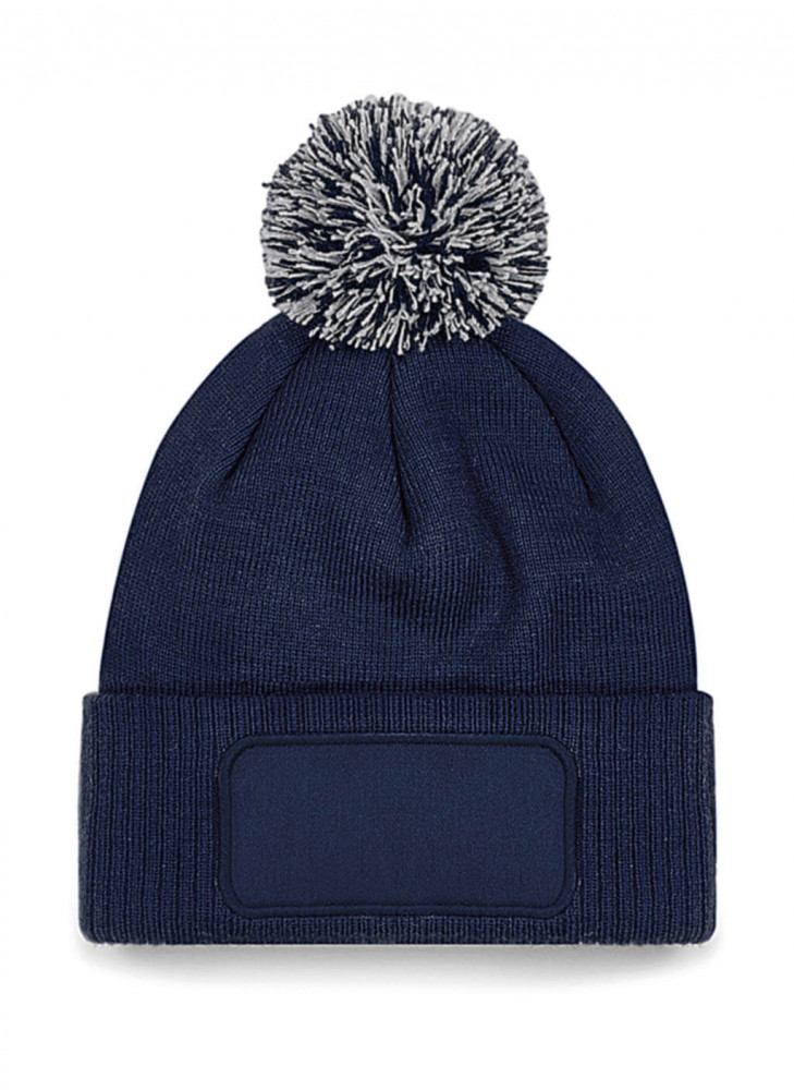Uniszex téli sapka Beechfield Snowstar Printers Beanie Egy méret, French Sötétkék (navy)/Világos szürke