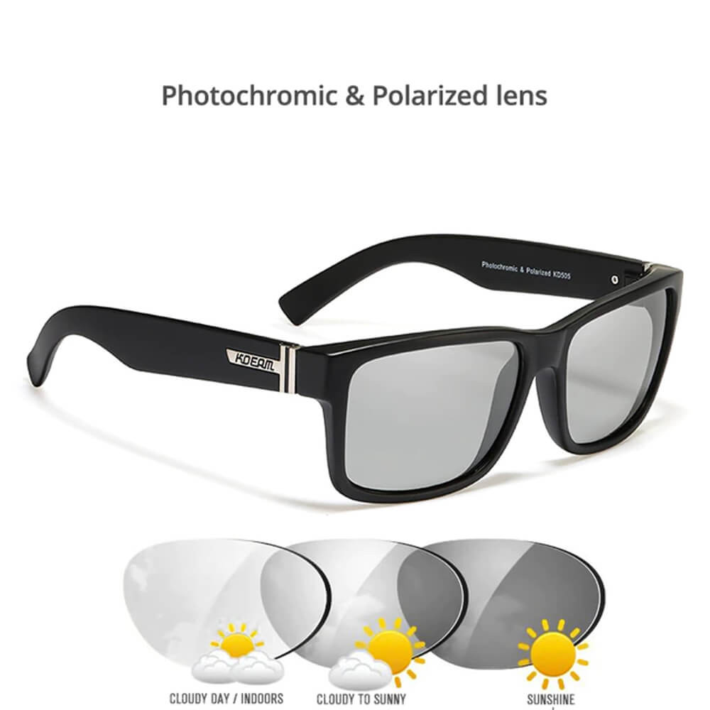 KDEAM napszemüveg polarizált fekete Photochromatic KD505 UV400 férfi női uniszex