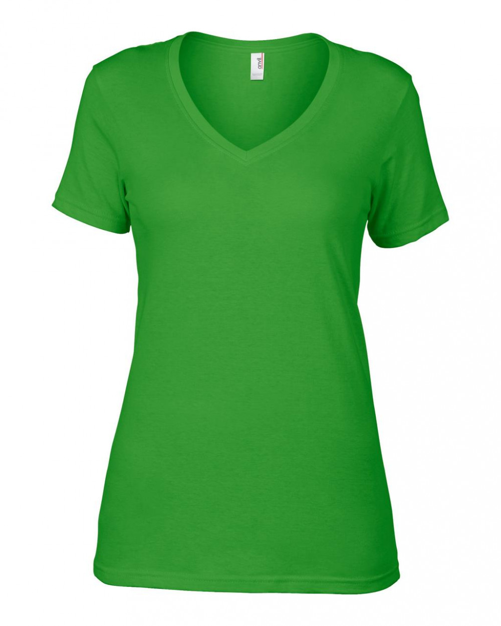 Női póló Anvil AN392 pehelysúlyú v-nyakú p Óló -XS, Green Apple