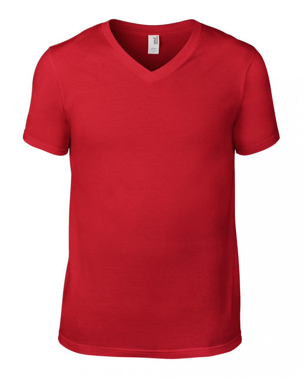 Férfi póló Anvil AN982 Felnőtt Fashion Basic v-nyakú póló -S, Red