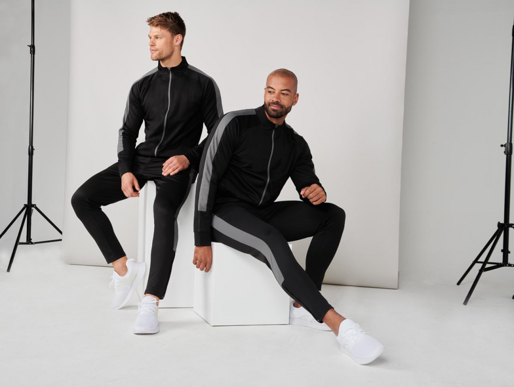 Uniszex Finden + Hales FHLV871 Adult'S Knitted Tracksuit Top -XXS, Black/Red