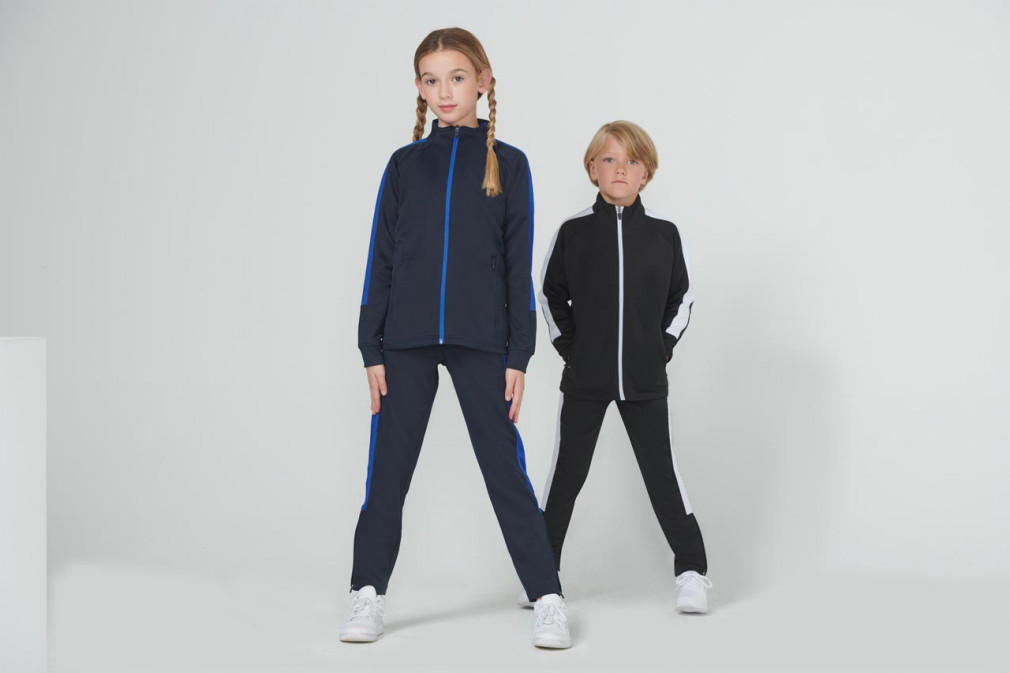 Gyerek Finden + Hales FHLV873 Kid'S Knitted Tracksuit Top -7/8, Black/White