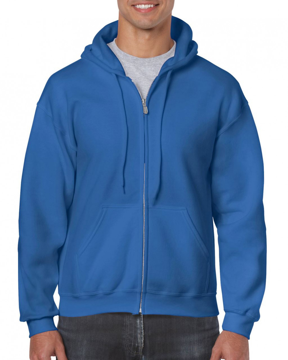 Uniszex kapucnis pulóver Gildan GI18600 Heavy Blend Adult Full Zip Hooded Sweatshirt -L, Royal
