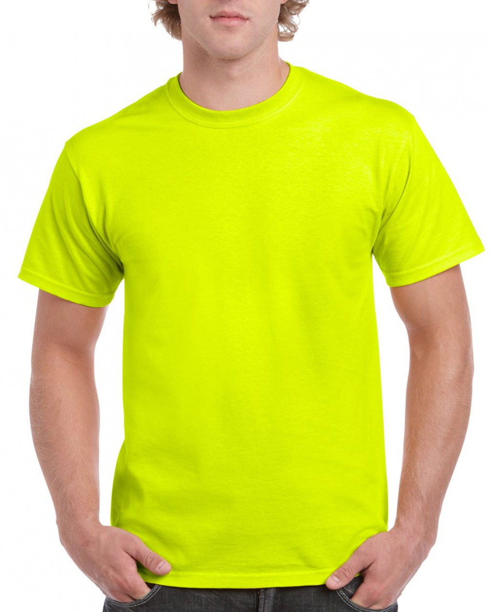 Uniszex póló Gildan GI2000 Ultra Cotton Felnőtt póló -L, Safety Green