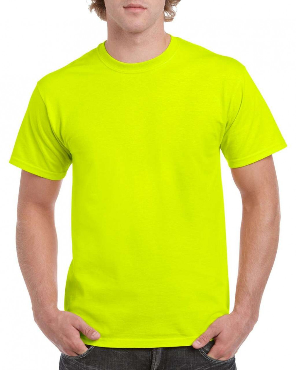 Uniszex póló Gildan GI5000 Heavy Cotton Felnőtt póló -5XL, Safety Green