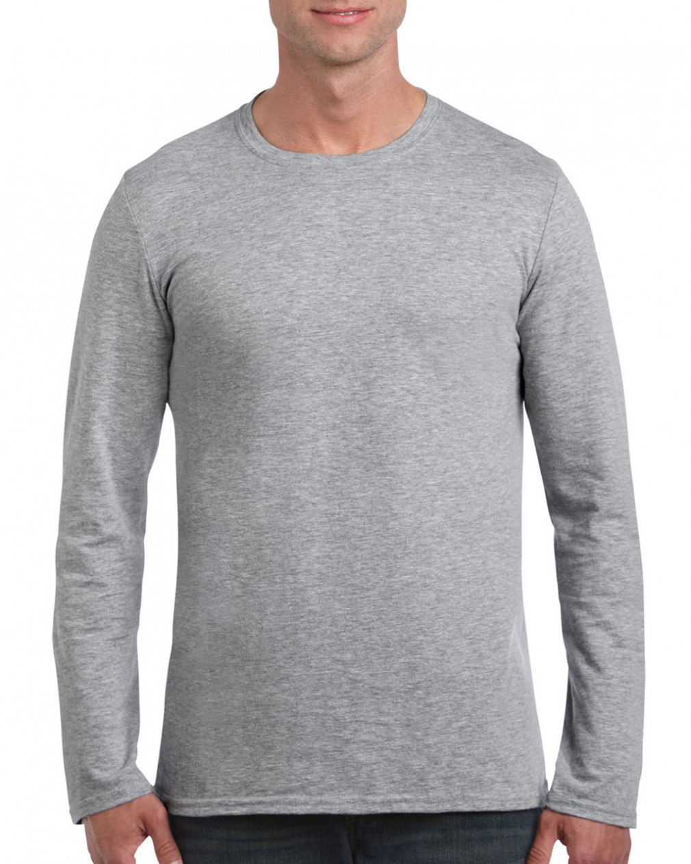 Uniszex póló Gildan GI64400 Softstyle Felnőtt Hosszú Ujjú póló -L, RS Sport Grey