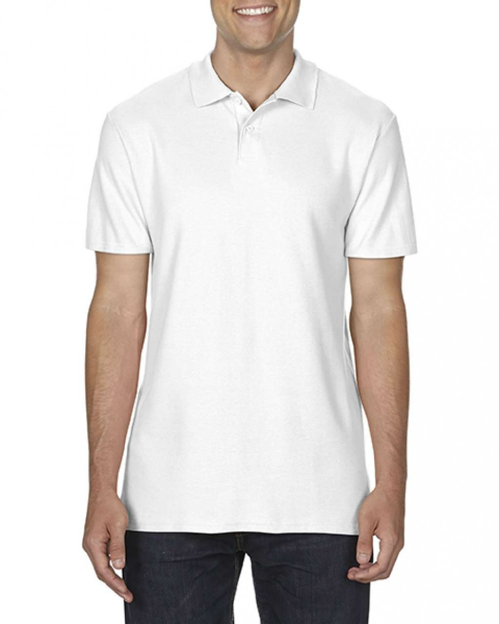 Férfi galléros póló Gildan GI64800 Softstyle Adult Double piqué polo -3XL, White