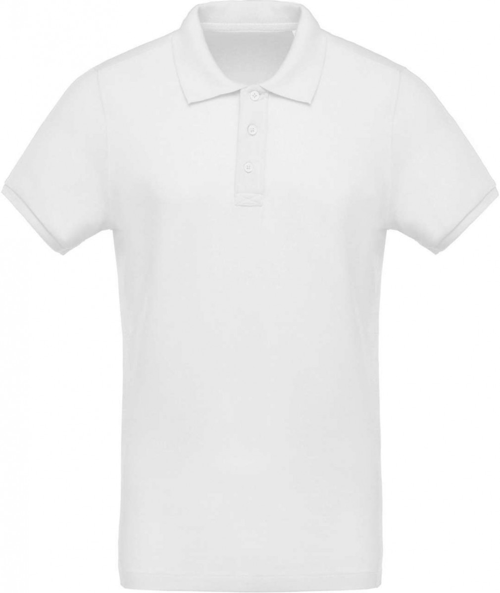 Férfi póló Kariban KA209 Men'S Organic piqué Short-Sleeved polo Shirt -L, White