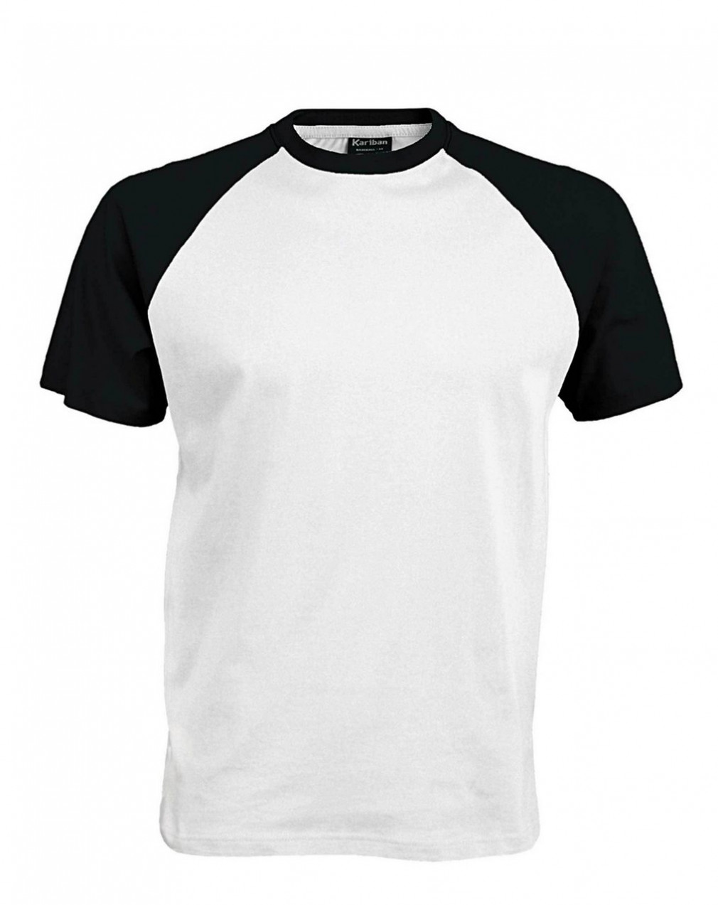 Férfi póló Kariban KA330 Baseball - Kontraszt póló -M, White/Black