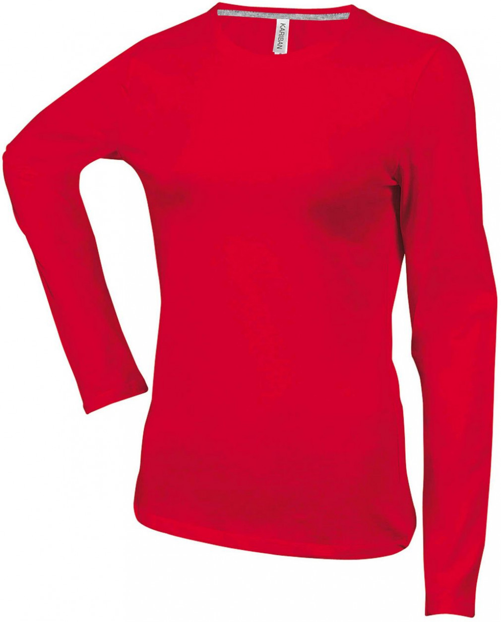 Női póló Kariban KA383 Hosszú Ujjú Környakú póló -XL, Red