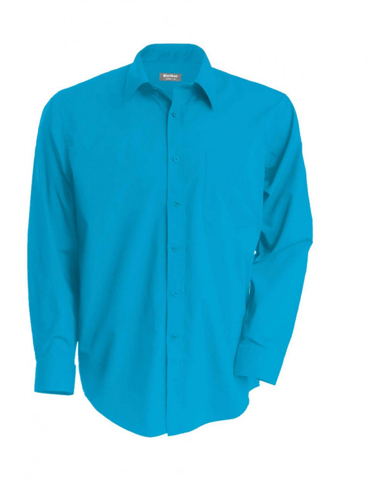 Férfi ing Kariban KA545 Jofrey > Long-Sleeved Shirt -6XL, Bright Turquoise