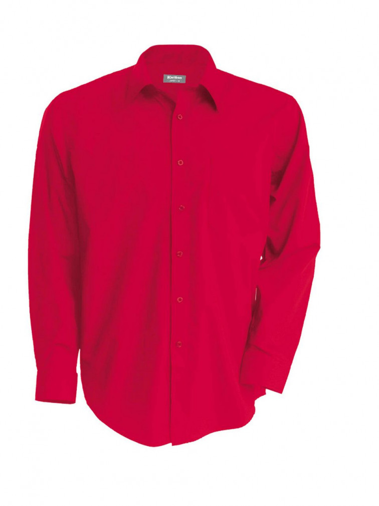 Férfi ing Kariban KA545 Jofrey > Long-Sleeved Shirt -M, Classic Red