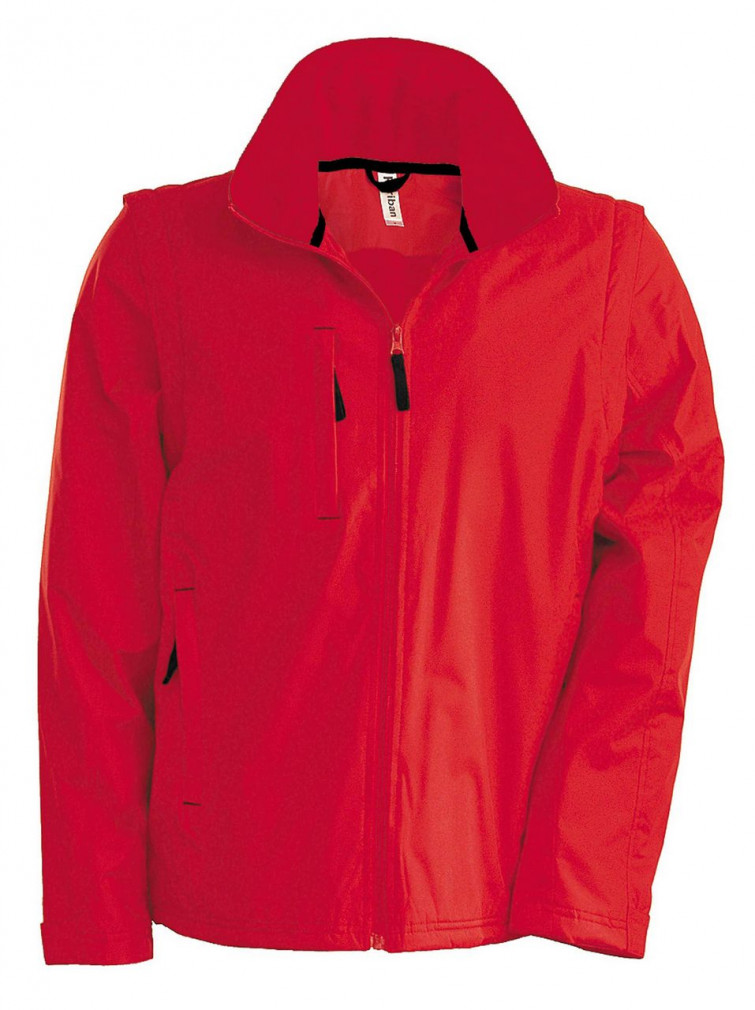 Uniszex kabát Kariban KA639 Score - Detachable-Sleeved Blouson Jacket -L, Red/Black