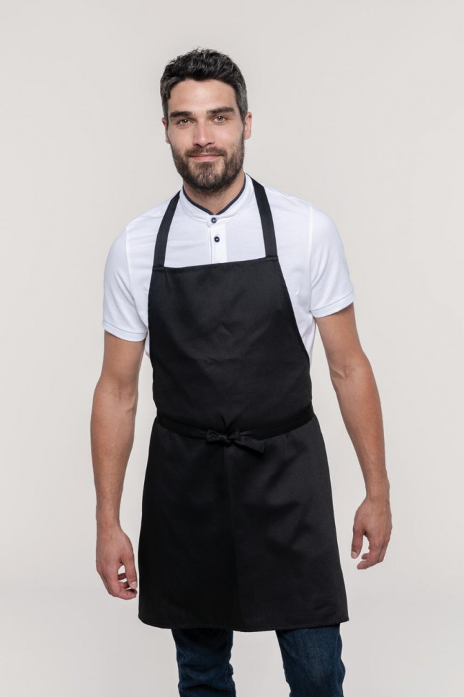 Uniszex, női, férfi kötény, szakács, pincér Kariban KA8001 Lightweight polycotton Apron -Egy méret, Black