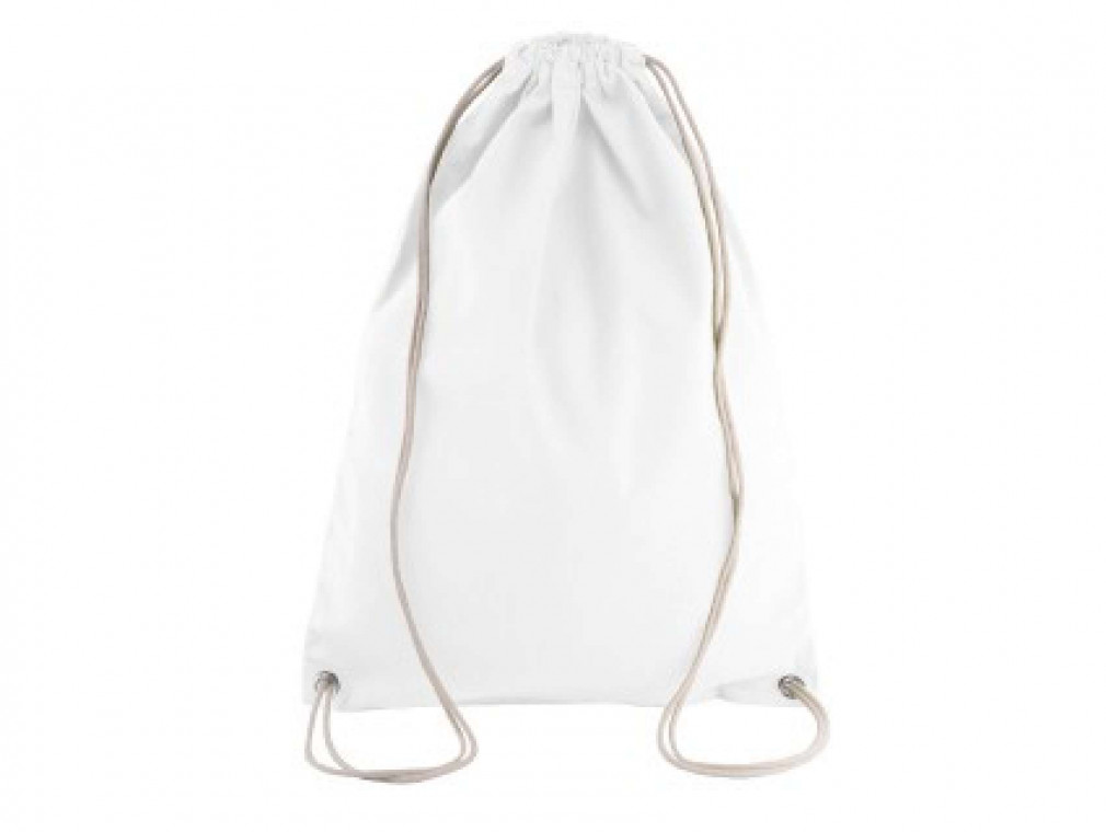 Uniszex hátizsák Kimood KI0125 Cotton Drawstring Backpack -Egy méret, White