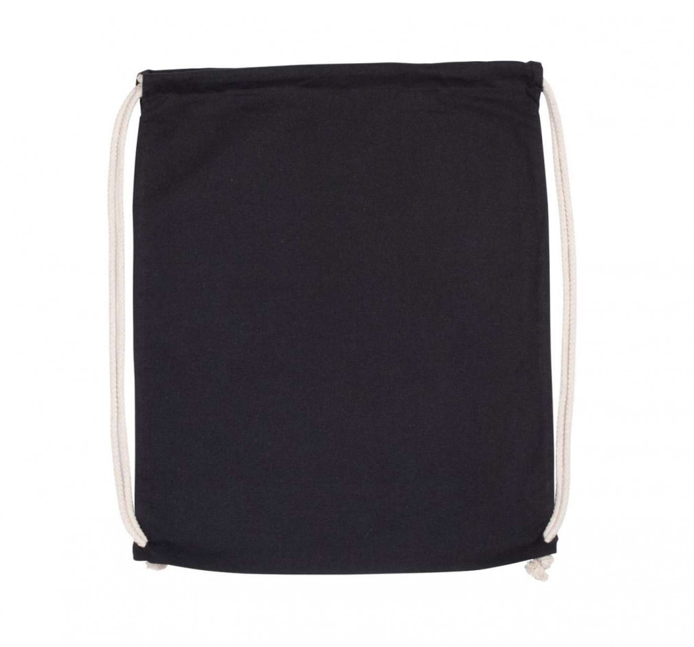 Uniszex hátizsák Kimood KI0139 Organic Cotton Backpack With Drawstring Carry Handles -Egy méret, Black