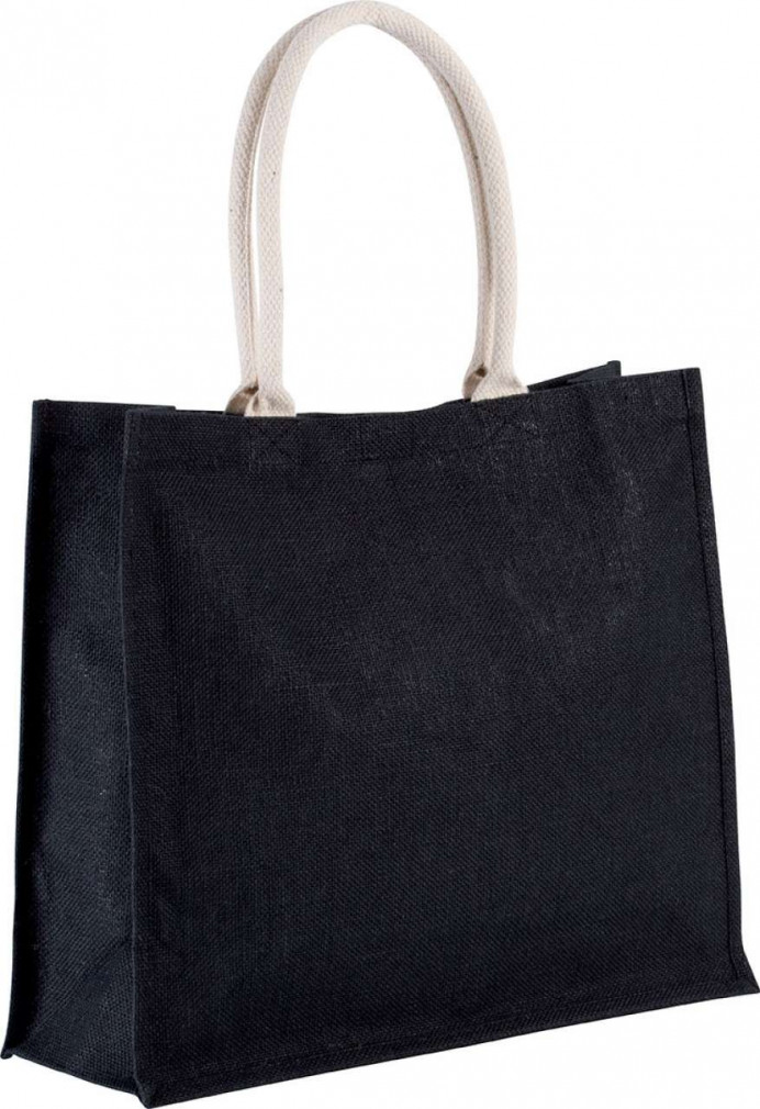 Uniszex táska Kimood KI0219 Jute Beach Bag -Egy méret, Black