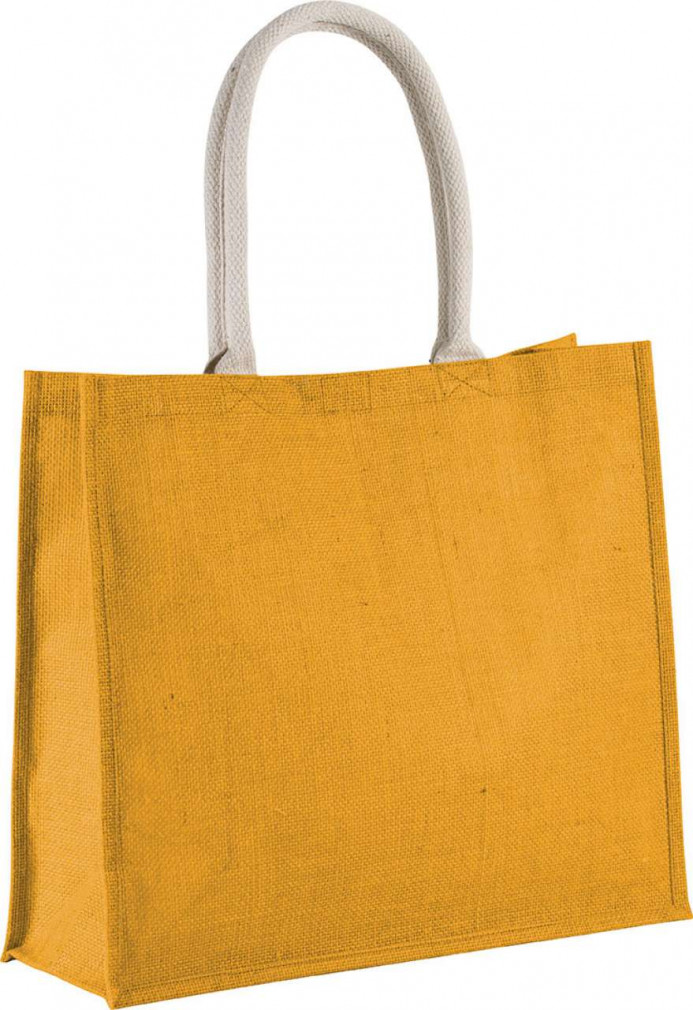 Uniszex táska Kimood KI0219 Jute Beach Bag -Egy méret, Yellow
